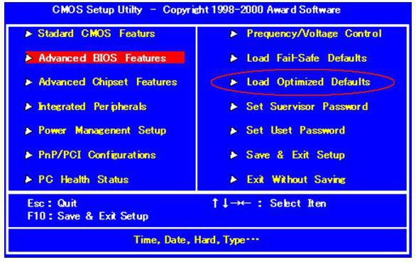 BIOS ayarları aracılığıyla nasıl sıfırlanır?