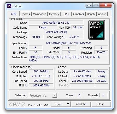 amd athlon ii x2 250 özellikleri